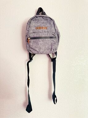 adidas Gray Mini Backpack with Gold Logo